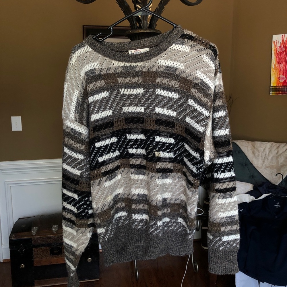 Jantzen Pattern Sweater Crew Neck Pullover